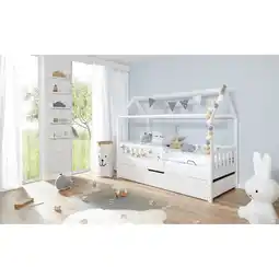 Netto Marken-Discount TiCAA Hausbett Traumhaus mit Zusatzbett Kiefer Weiß Angebot