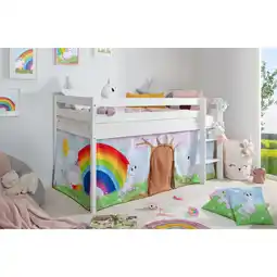 Netto Marken-Discount TiCAA Hochbett Einhorn Rainbow Kiefer weiß Angebot