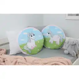 Netto Marken-Discount TiCAA Kinder Rundkissen-Set Einhorn Rainbow Angebot