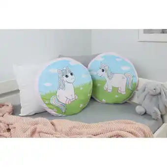 Netto Marken-Discount TiCAA Kinder Rundkissen-Set Einhorn Rainbow Angebot