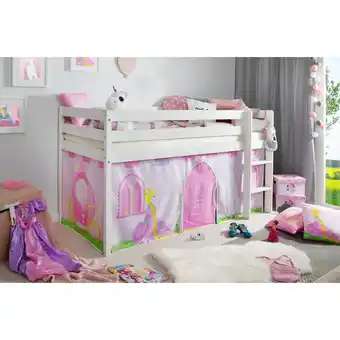 Netto Marken-Discount TiCAA Hochbett Prinzessin Liora Kiefer weiß Angebot