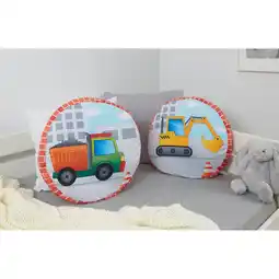 Netto Marken-Discount TiCAA Kinder Rundkissen-Set Oskars Baustelle Angebot