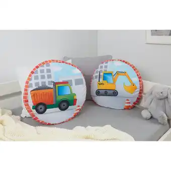 Netto Marken-Discount TiCAA Kinder Rundkissen-Set Oskars Baustelle Angebot