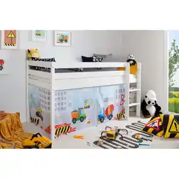 Netto Marken-Discount TiCAA Hochbett Oskars Baustelle Kiefer weiß Angebot