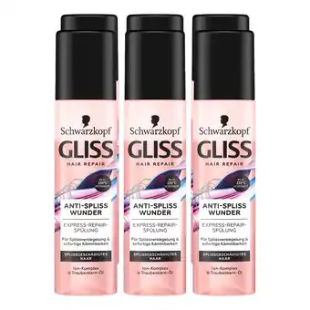 Netto Marken-Discount Schwarzkopf Gliss Express-Repair-Spülung Anti Spliss Wunder 200 ml, 6er Pack Angebot