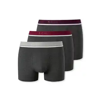 Netto Marken-Discount Schiesser Boxershorts Shorts im 3 Pack Organic Cotton mit Webgummibund in graumeliert Angebot