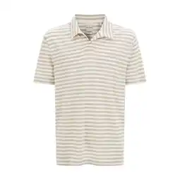 Netto Marken-Discount Guess Polo Kurzarm-Poloshirt EMBRO STRIP in Regular Fit mit Allover-Streifenmuster aus Leinenmix Angebot