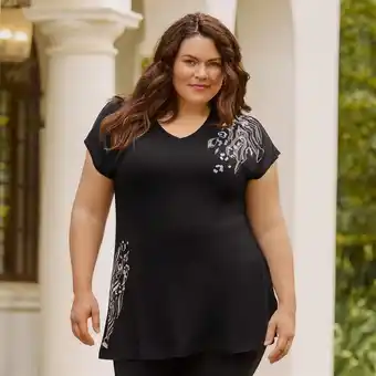 NKD Damen-T-Shirt mit V-Ausschnitt, große Größen Angebot
