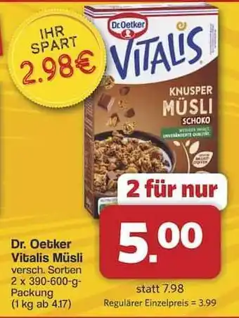 Famila Nord Ost DR. OETKER Vitalis-Müsli Angebot