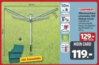 Famila Nord Ost Leifheit Wäscheschirm Linomatic 500 Deluxe Cover Angebot