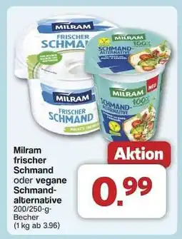Famila Nord Ost Milram frischer Schmand oder vegane Schmandalternative Angebot