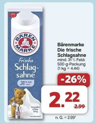 Famila Nord Ost Bärenmarke Die frische Schlagsahne Angebot