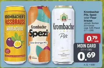 Famila Nord Ost Krombacher Pils, Spezi oder Fassbrause Angebot