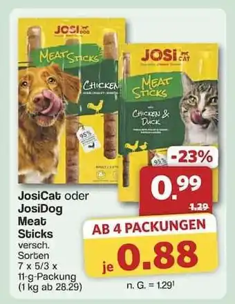 Famila Nord Ost JosiCat oder JosiDog Meat Sticks Angebot