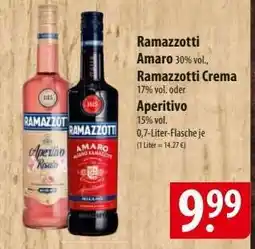 Famila Nord Ost Ramazzotti Amaro, Ramazzotti Crema, Aperitivo Angebot