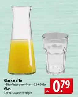 Famila Nord Ost Glaskaraffe oder Glas Angebot