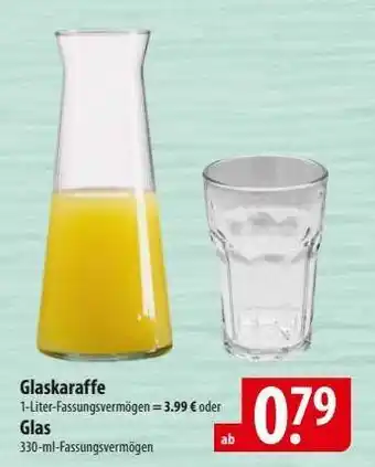 Famila Nord Ost Glaskaraffe oder Glas Angebot