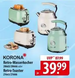 Famila Nord Ost KORONA Retro-Wasserkocher oder Retro-Toaster Angebot