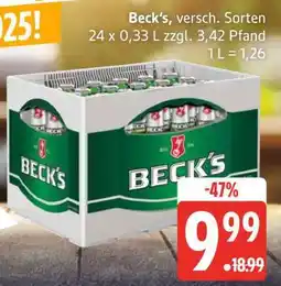 Edeka Beck's versch . Sorten Angebot