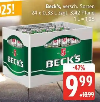 Edeka Beck's versch . Sorten Angebot