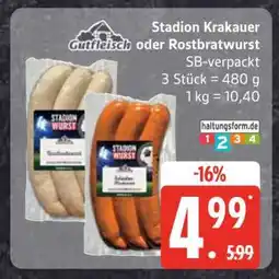 Edeka Stadion Krakauer oder Rostbratwurst Angebot