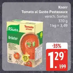 Edeka Knorr Tomato al Gusto Pastasauce Angebot