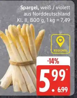 Edeka Spargel, weiß / violett aus Norddeutschland Angebot