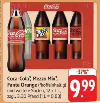 Edeka Coca-Cola, Mezzo Mix, Fanta Orange Angebot