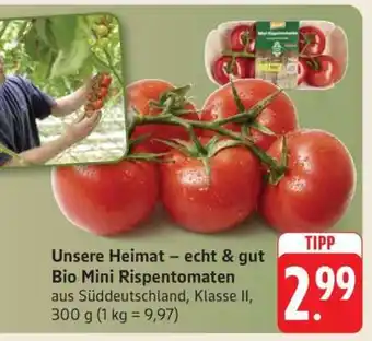 Edeka Unsere Heimat – echt & gut Bio Mini Rispentomaten Angebot