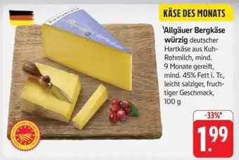 Edeka Allgäuer Bergkäse würzig Angebot