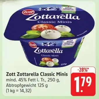 Edeka Zott Zottarella Classic Minis Angebot