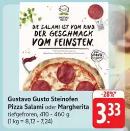 Edeka Gustavo Gusto Steinofen Pizza Salami oder Margherita Angebot