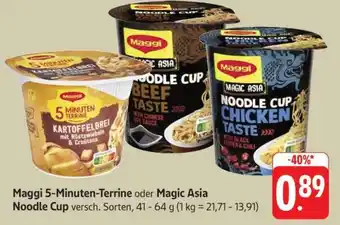 Edeka Maggi 5-Minuten-Terrine oder Magic Asia Noodle Cup Angebot