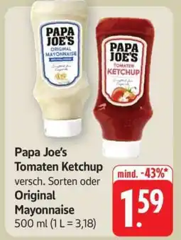 Edeka Papa Joe's Tomaten Ketchup oder Original Mayonnaise Angebot