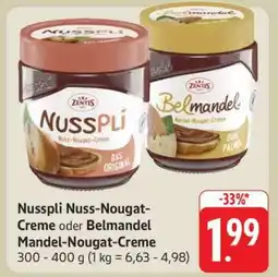 Edeka Nusspli Nuss-Nougat-Creme oder Belmandel Mandel-Nougat-Creme Angebot