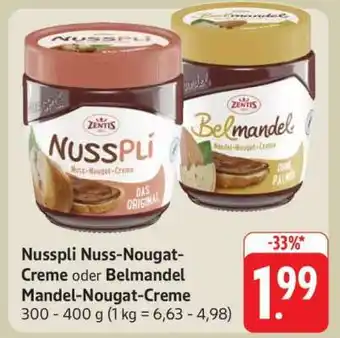 Edeka Nusspli Nuss-Nougat-Creme oder Belmandel Mandel-Nougat-Creme Angebot