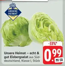 Edeka Unsere Heimat – echt & gut Eisbergsalat Angebot