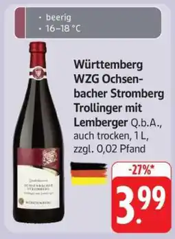 Edeka Württemberg WZG Ochsenbacher Stromberg Trollinger mit Lemberger Angebot
