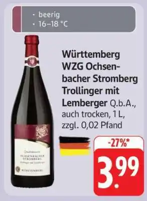 Edeka Württemberg WZG Ochsenbacher Stromberg Trollinger mit Lemberger Angebot