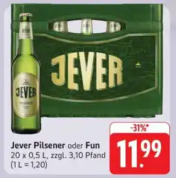 Edeka JEVER Pilsener oder Fun Angebot