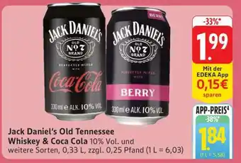 Edeka Jack Daniel's Old Tennessee Whiskey & Coca Cola Angebot