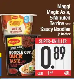 Edeka Maggi Magic Asia, 5 Minuten Terrine oder Saucy Noodles Angebot