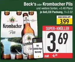 Edeka Beck's oder Krombacher Pils Angebot
