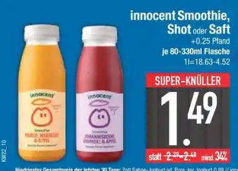 Edeka innocent Smoothie, Shot oder Saft Angebot