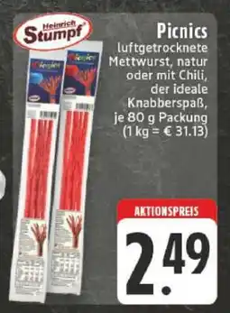 Edeka Picnics luftgetrocknete Mettwurst Angebot