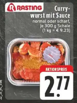 Edeka Rasting Currywurst mit Sauce Angebot