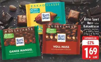 Edeka Ritter Sport Nuss- oder Kakaoklasse Angebot