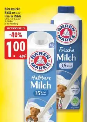 Edeka Bärenmarke Haltbare oder Frische Milch Angebot