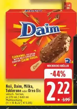Edeka Nuii, Daim, Milka, Toblerone oder Oreo Eis Angebot