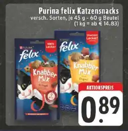 Edeka Purina Felix Katzensnacks Angebot